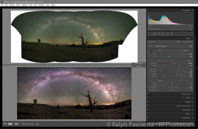 Before and After: Milky Way Panorama in Lightroom